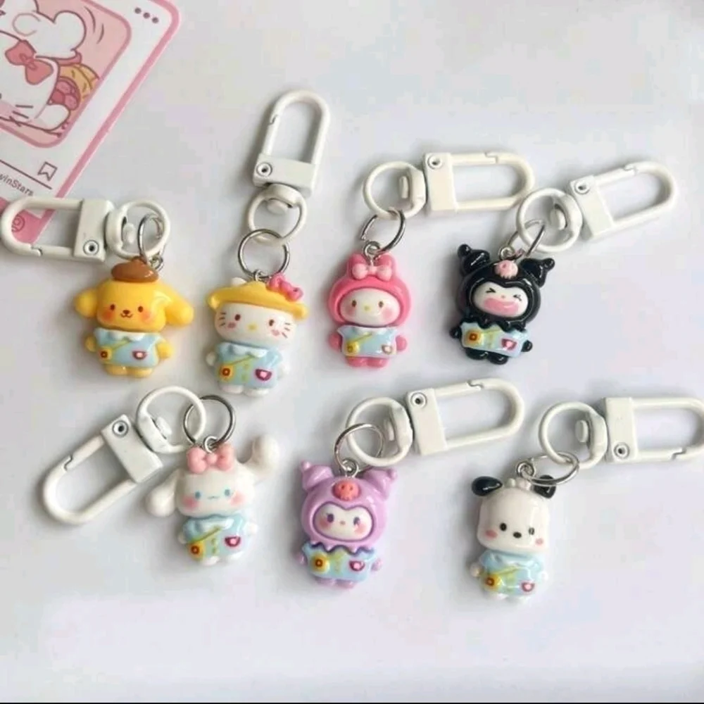 Sanrio anime cute kawaii pastel Gothic Style charms keychains girls purs…